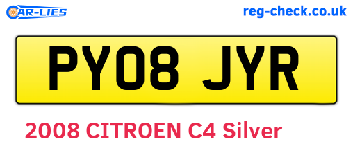 PY08JYR are the vehicle registration plates.