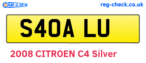 S40ALU are the vehicle registration plates.