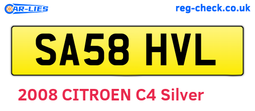 SA58HVL are the vehicle registration plates.