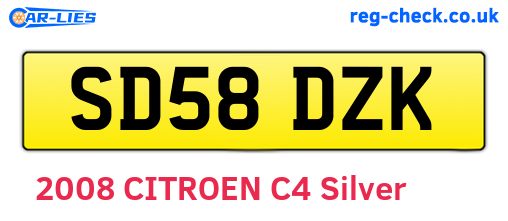 SD58DZK are the vehicle registration plates.