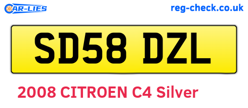 SD58DZL are the vehicle registration plates.