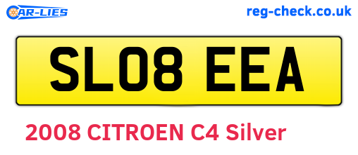 SL08EEA are the vehicle registration plates.