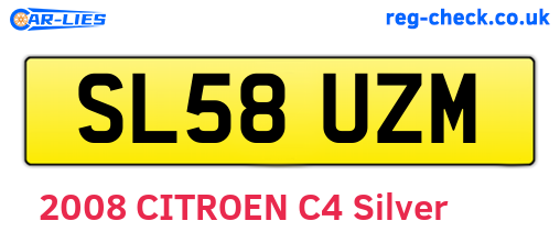 SL58UZM are the vehicle registration plates.