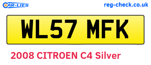 WL57MFK are the vehicle registration plates.