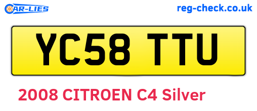 YC58TTU are the vehicle registration plates.