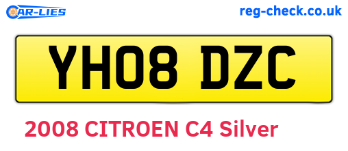YH08DZC are the vehicle registration plates.
