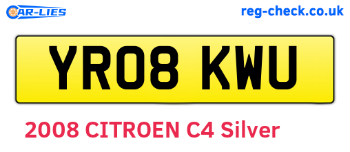 YR08KWU are the vehicle registration plates.