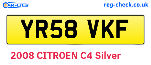 YR58VKF are the vehicle registration plates.