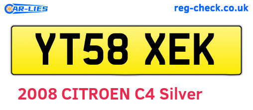 YT58XEK are the vehicle registration plates.