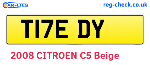 T17EDY are the vehicle registration plates.