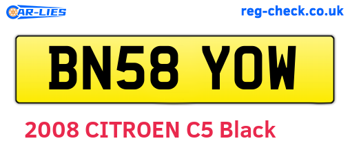 BN58YOW are the vehicle registration plates.