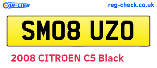 SM08UZO are the vehicle registration plates.