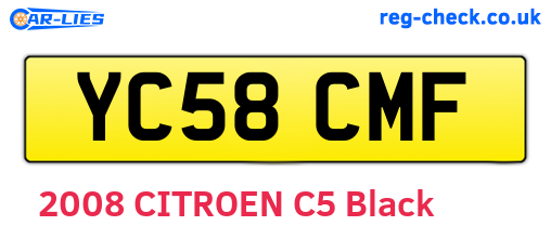 YC58CMF are the vehicle registration plates.