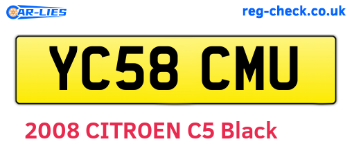 YC58CMU are the vehicle registration plates.