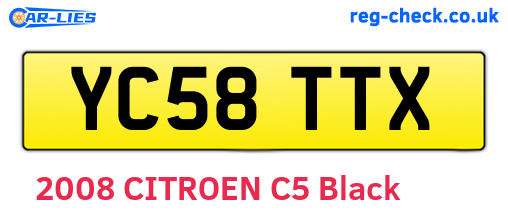 YC58TTX are the vehicle registration plates.