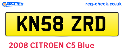 KN58ZRD are the vehicle registration plates.