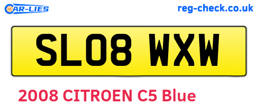 SL08WXW are the vehicle registration plates.