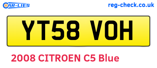 YT58VOH are the vehicle registration plates.