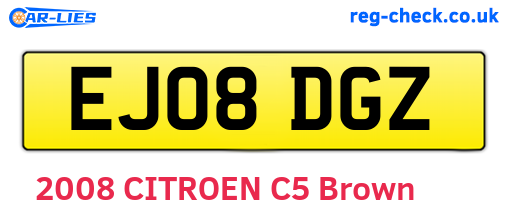 EJ08DGZ are the vehicle registration plates.