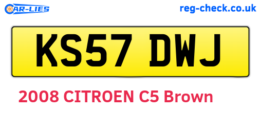 KS57DWJ are the vehicle registration plates.