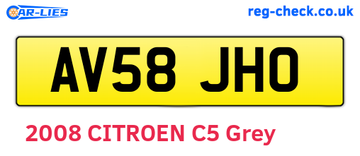 AV58JHO are the vehicle registration plates.