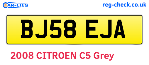 BJ58EJA are the vehicle registration plates.