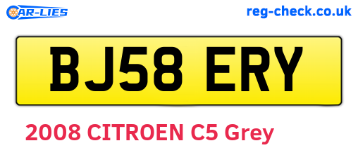 BJ58ERY are the vehicle registration plates.