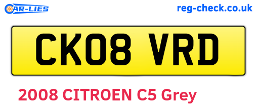 CK08VRD are the vehicle registration plates.