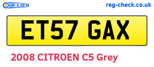ET57GAX are the vehicle registration plates.