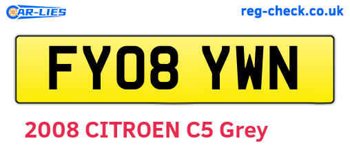 FY08YWN are the vehicle registration plates.