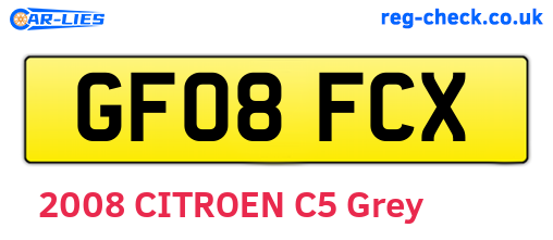 GF08FCX are the vehicle registration plates.