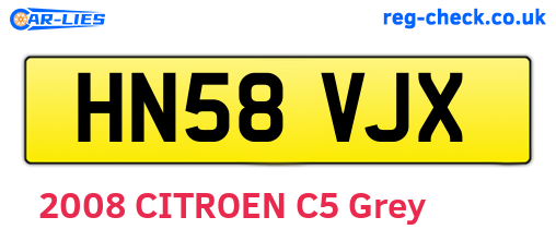 HN58VJX are the vehicle registration plates.