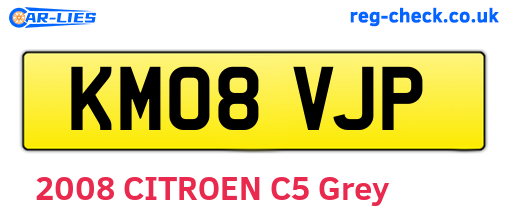 KM08VJP are the vehicle registration plates.