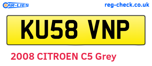 KU58VNP are the vehicle registration plates.