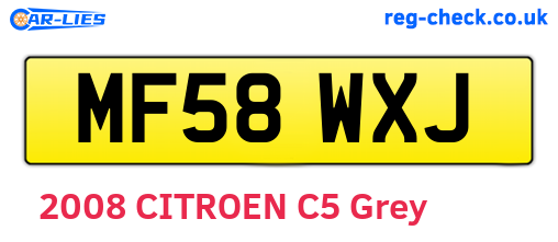 MF58WXJ are the vehicle registration plates.