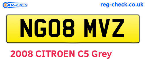 NG08MVZ are the vehicle registration plates.