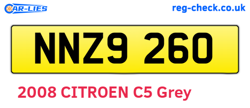 NNZ9260 are the vehicle registration plates.