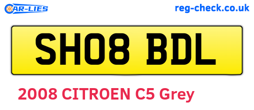 SH08BDL are the vehicle registration plates.