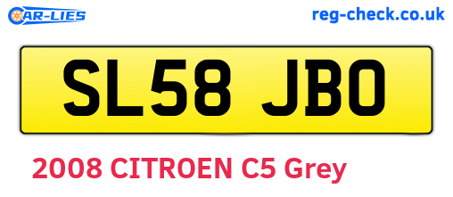 SL58JBO are the vehicle registration plates.