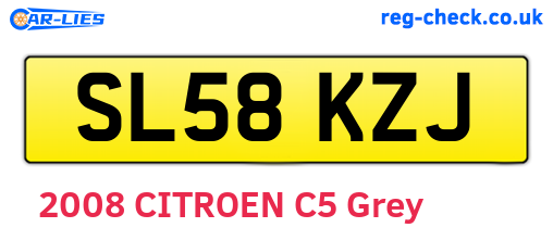 SL58KZJ are the vehicle registration plates.