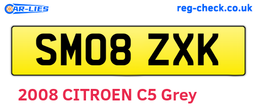 SM08ZXK are the vehicle registration plates.