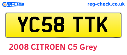 YC58TTK are the vehicle registration plates.