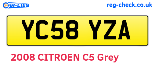 YC58YZA are the vehicle registration plates.