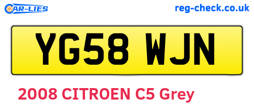 YG58WJN are the vehicle registration plates.