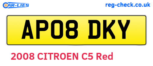 AP08DKY are the vehicle registration plates.