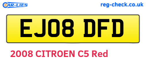 EJ08DFD are the vehicle registration plates.