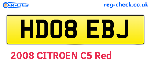 HD08EBJ are the vehicle registration plates.