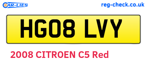 HG08LVY are the vehicle registration plates.