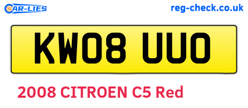 KW08UUO are the vehicle registration plates.