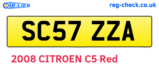 SC57ZZA are the vehicle registration plates.